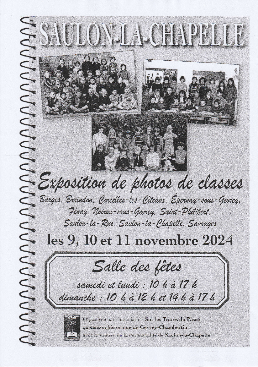 Exposition photos de classe 9,10,11 novembre à Saulon