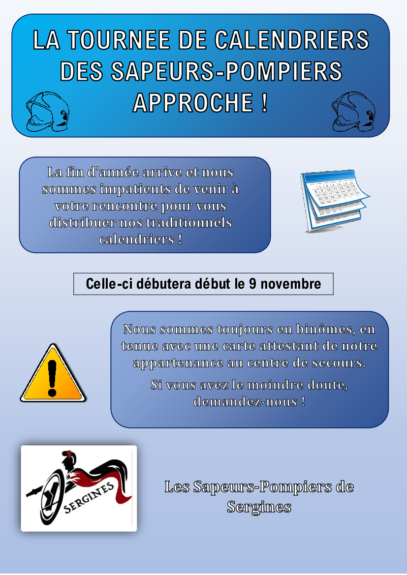 Calendrier Pompiers