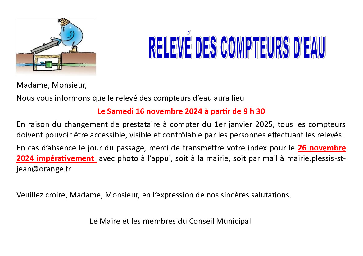 Tournée relevé compteur d'eau