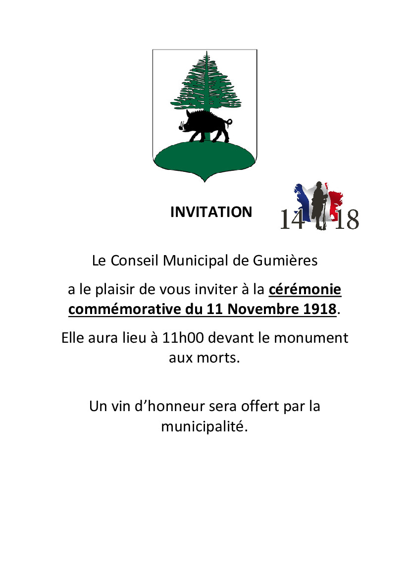 Gumières - commémoration du 11 novembre