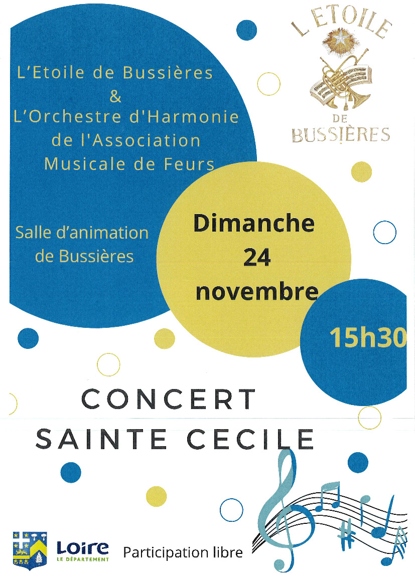 Concert Sainte Cécile le 24 novembre 2024 à 15h30