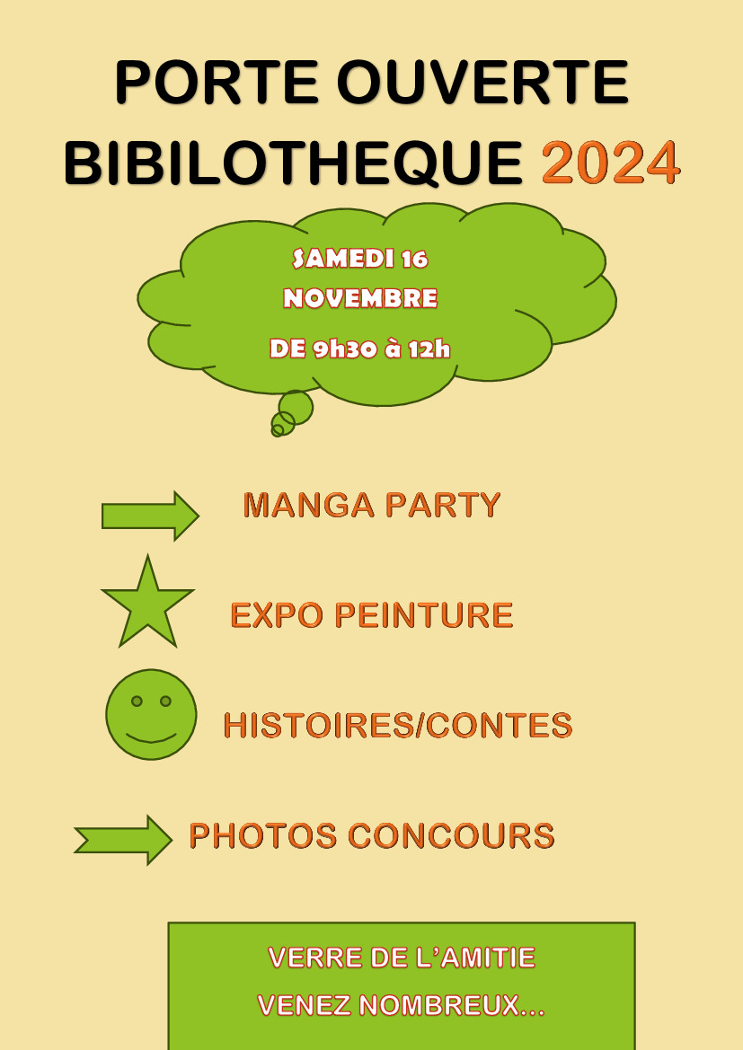 Porte ouverte de la bibliothèque - samedi 16 novembre