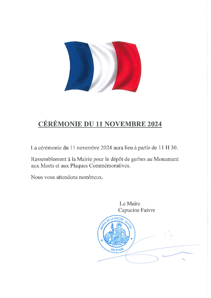 Céremonie du 11 Novembre .