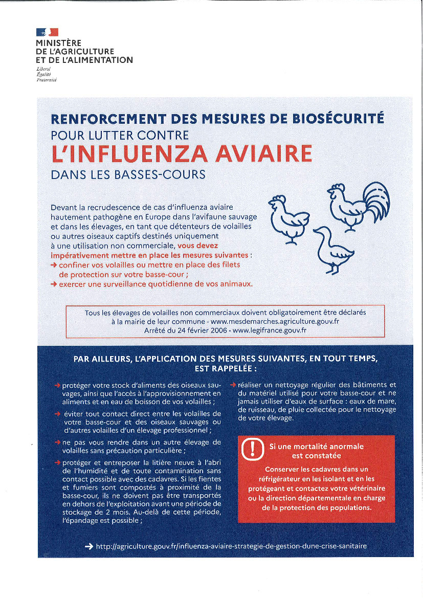 Risque Influenza aviaire