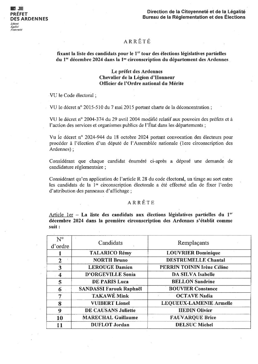 Elections législatives partielles 2024