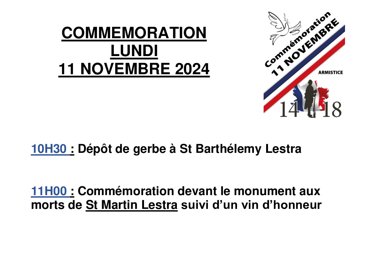 Commémoration 11 Novembre 2024