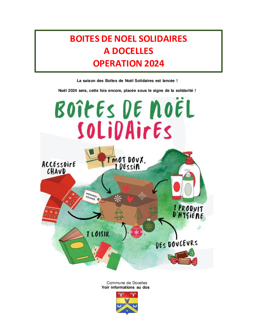 Opération Boîtes de Noël 2024