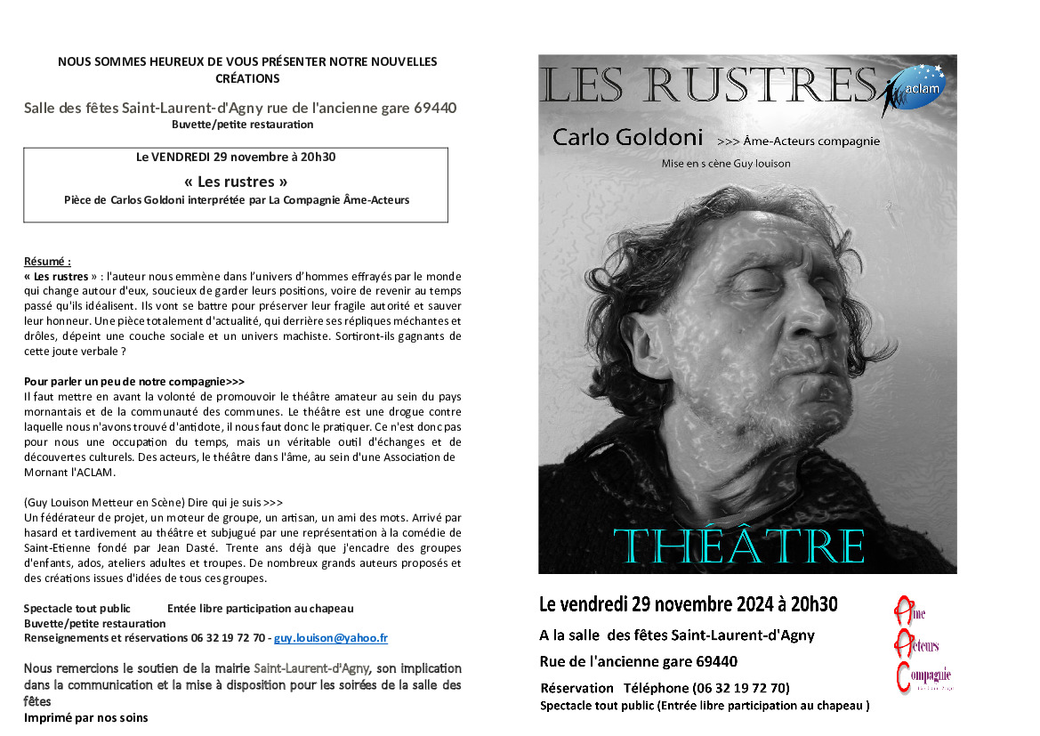 LES INFOS DU TERRITOIRE - THEATRE A SAINT LAURENT D'AGNY