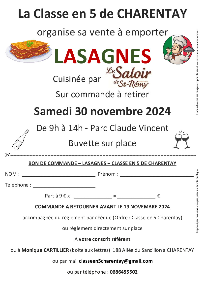 VENTE A EMPORTER DE LA CLASSE EN 5