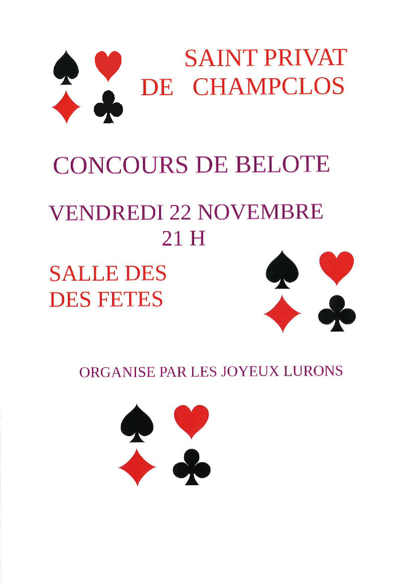 CONCOURS DE BELOTE