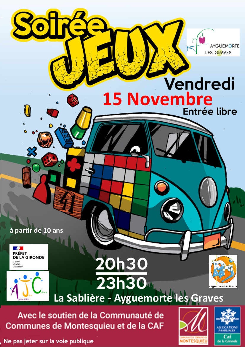 RAPPEL : Soirée Jeux - Vendredi 15 novembre 20h30