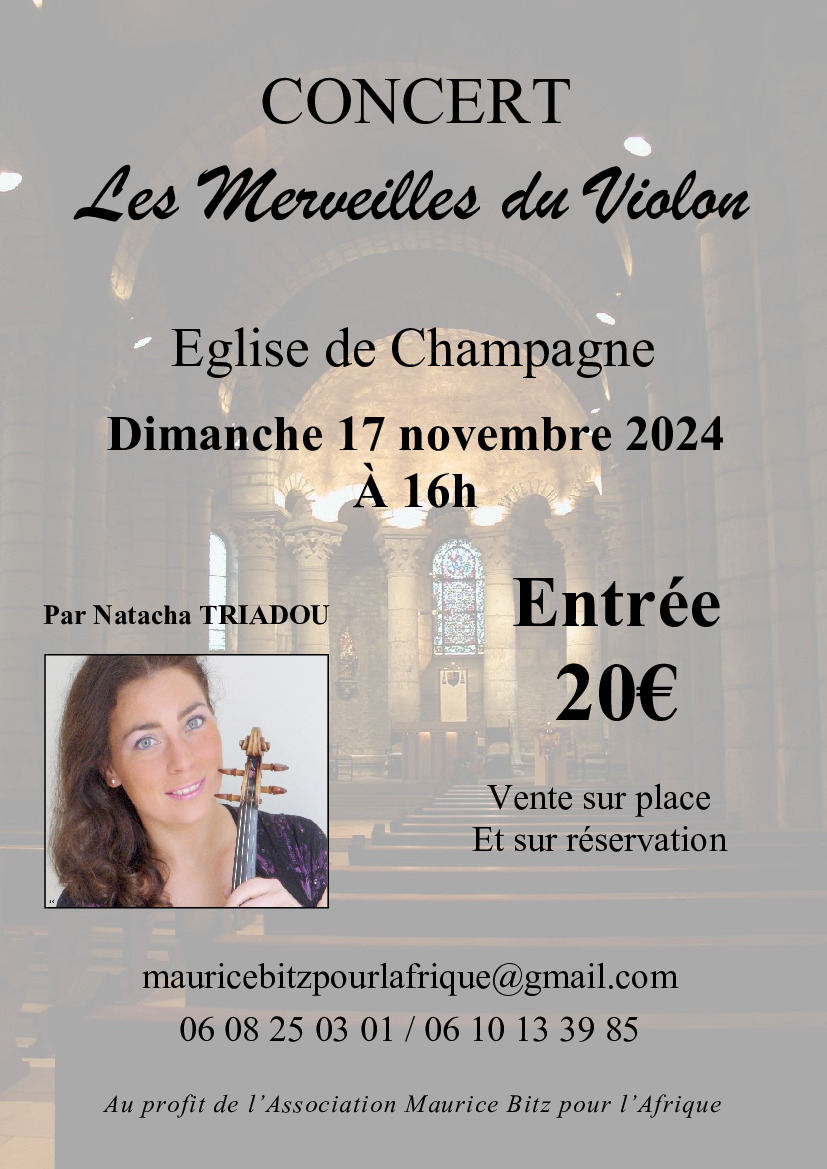 CONCERT à CHAMPAGNE - 17 novembre 2024