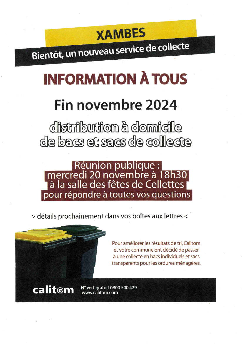 Nouveau schéma de collecte des ordures ménagères - Calitom