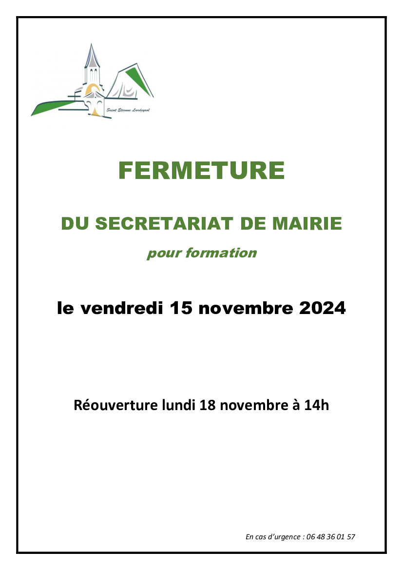 FERMETURE DE LA MAIRIE