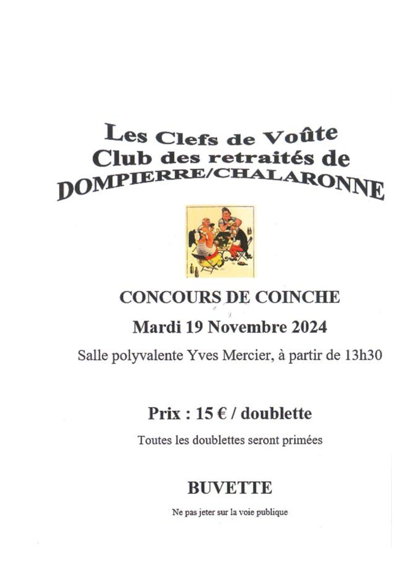 INFO MUNICIPALE : CONCOURS COINCHE 2024