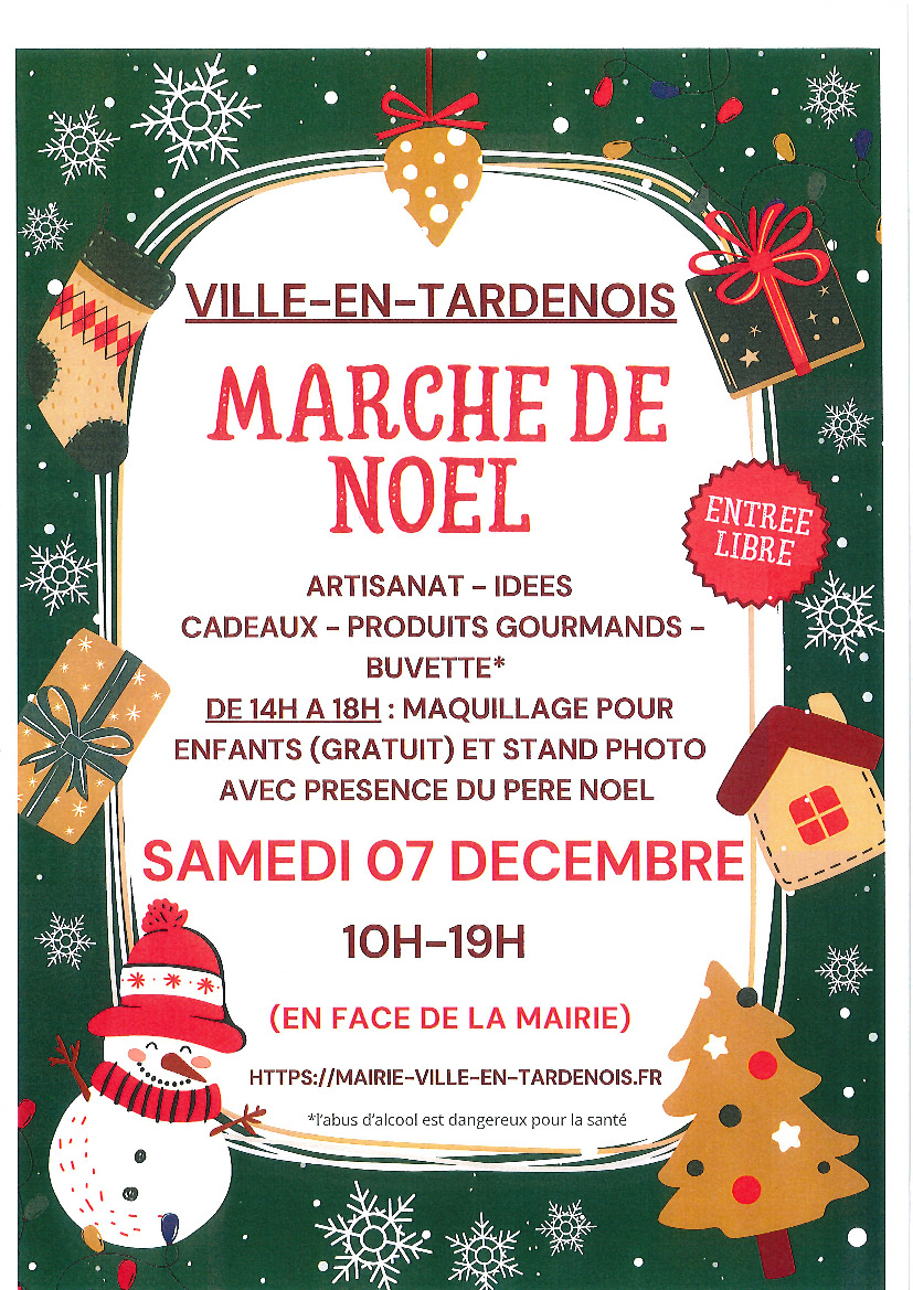 MARCHE DE NOEL VILLE EN TARDENOIS - 7 décembre