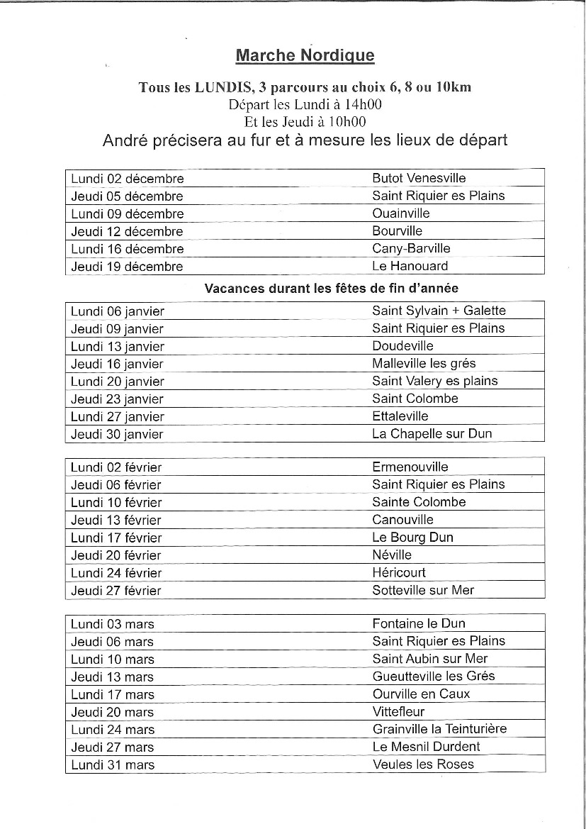 Club de marche de Saint-Riquier es Plains