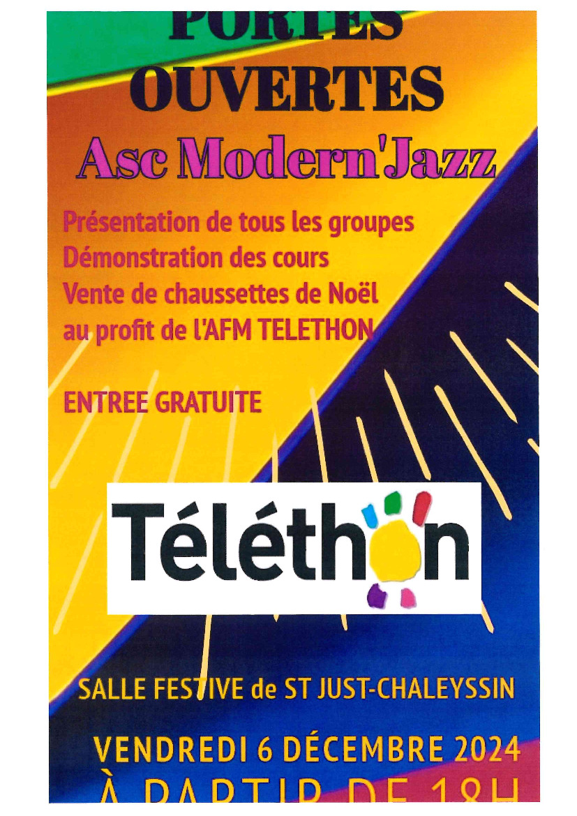 ASC Modern'Jazz organise le téléthon, le vendredi 6 décembre