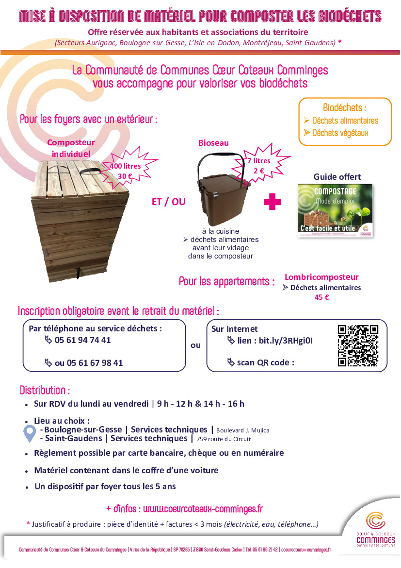 Réservation de materiel de compostage des biodéchets