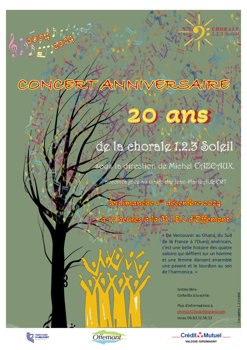 🎶 Concert de la Chorale 1 2 3 Soleil le 1er décembre