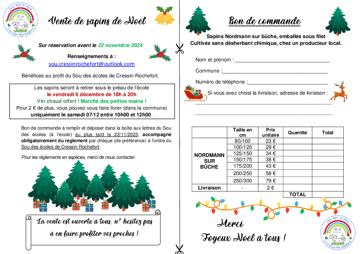 Vente sapins de noël