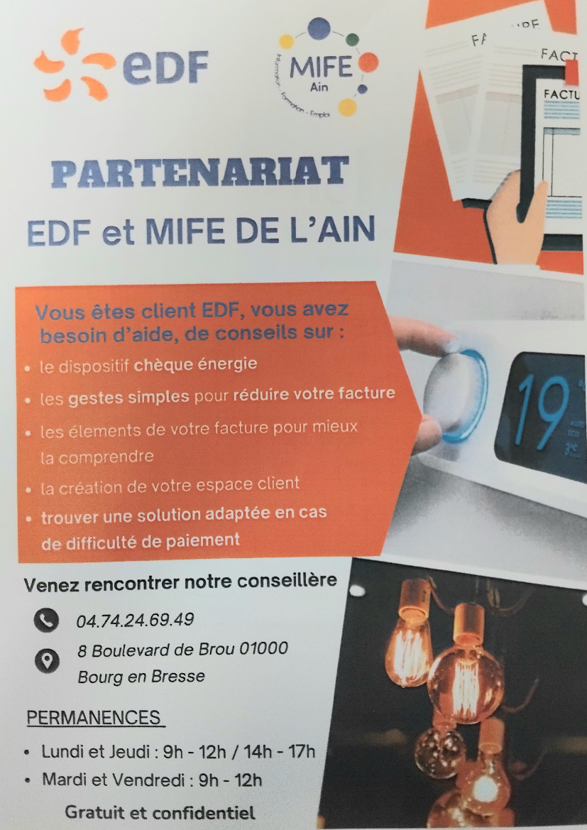 PERMANENCE EDF ET MIFE DE L AIN