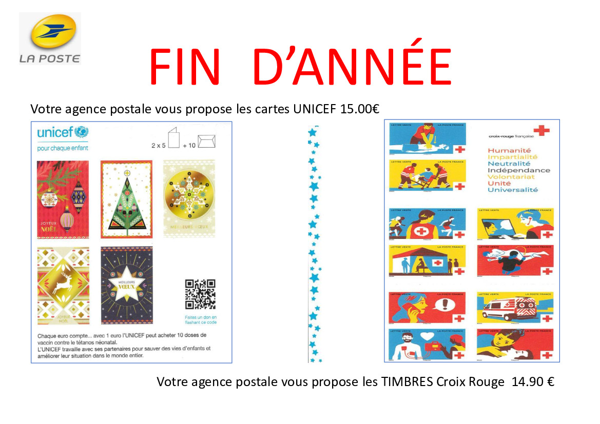 Carte UNICEF, timbres Croix Rouge