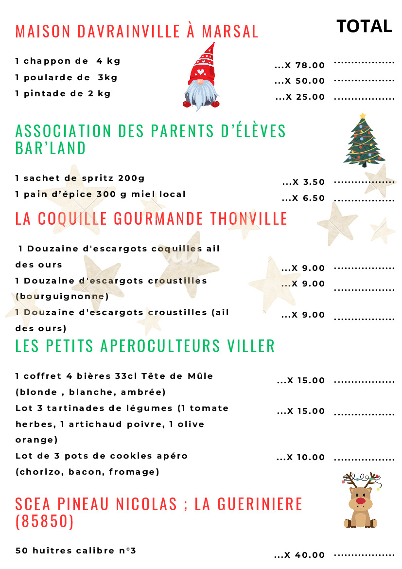 Produits festifs BARLAND