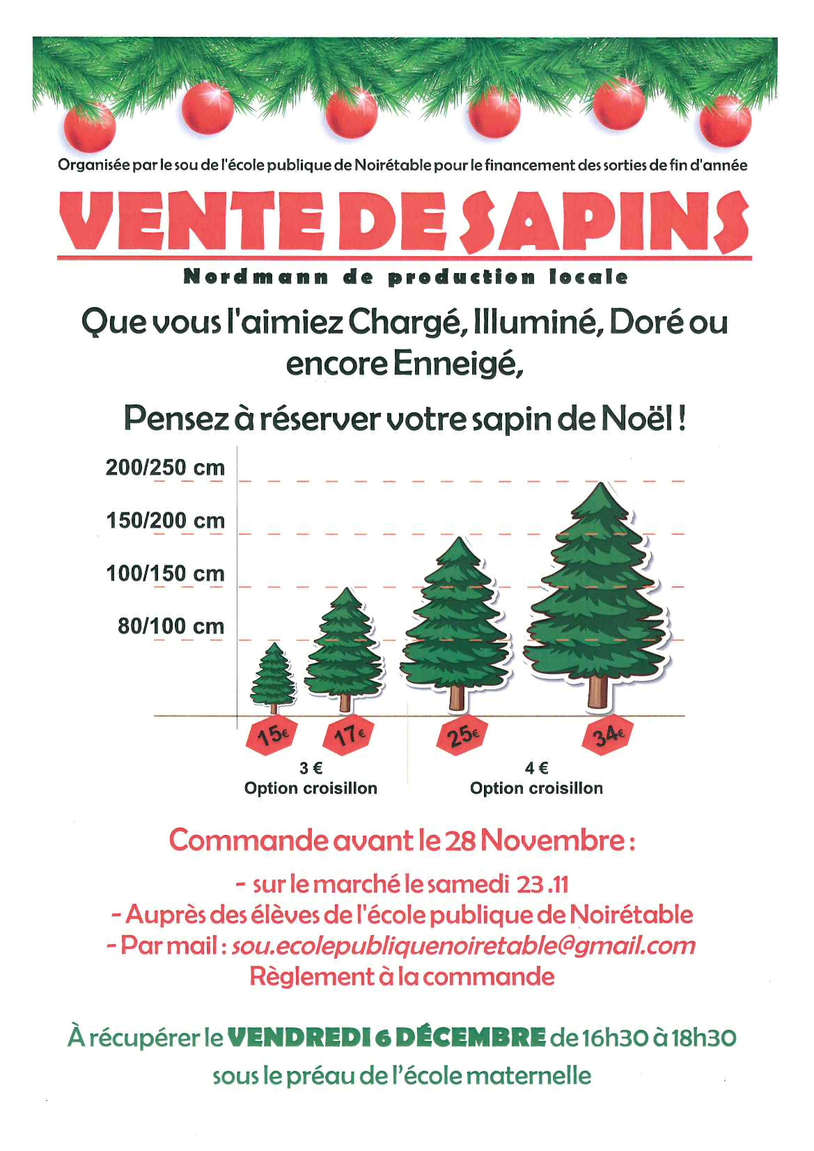 Vente de Sapins