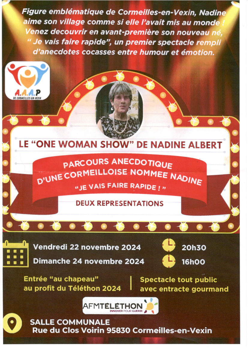 Spectacle 22 et 24 novembre Cormeilles en Vexin