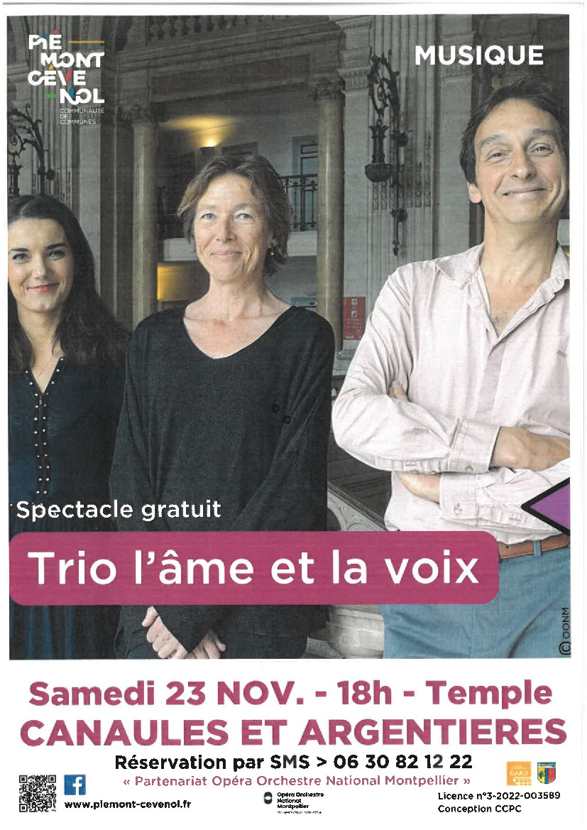 Samedi 23 à 18h Concert au temple de Canaules