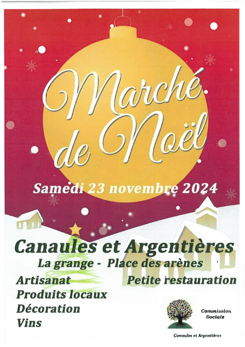 Samedi 23 novembre marché de Noël à Canaules