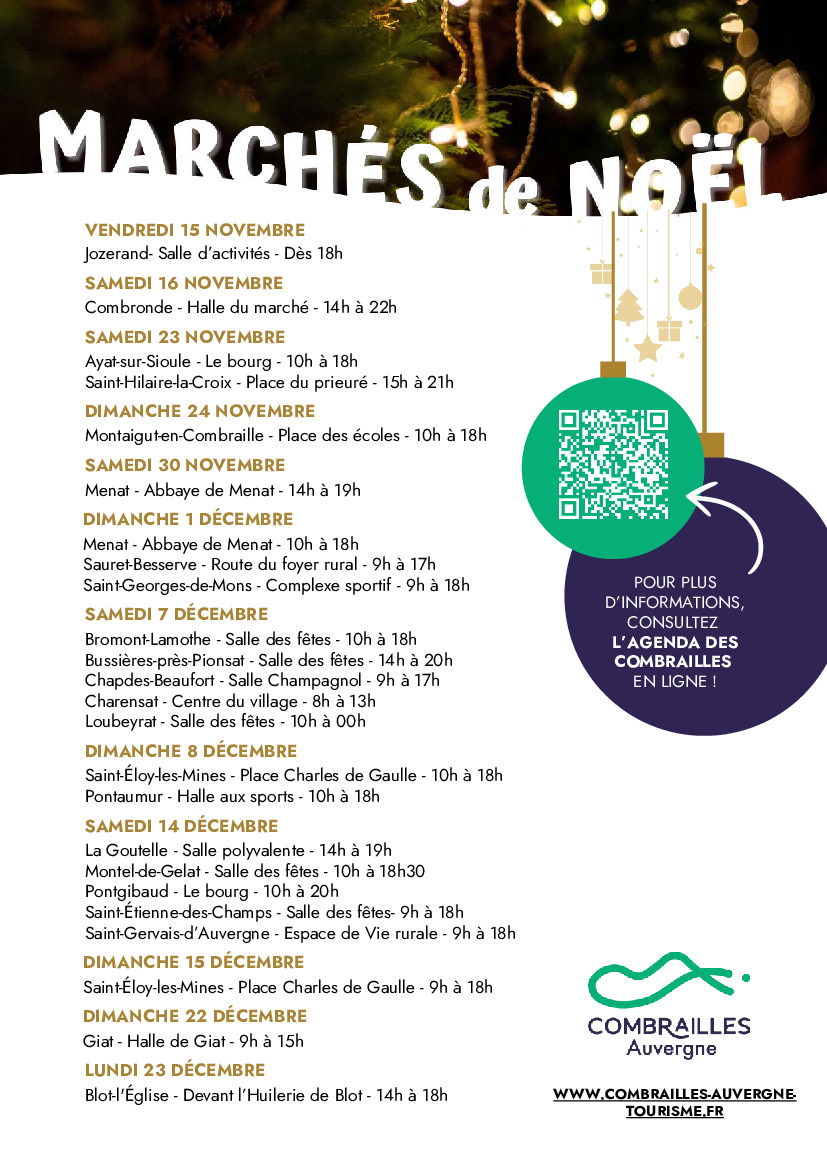 Les marchés de Noël en Combrailles Auvergne