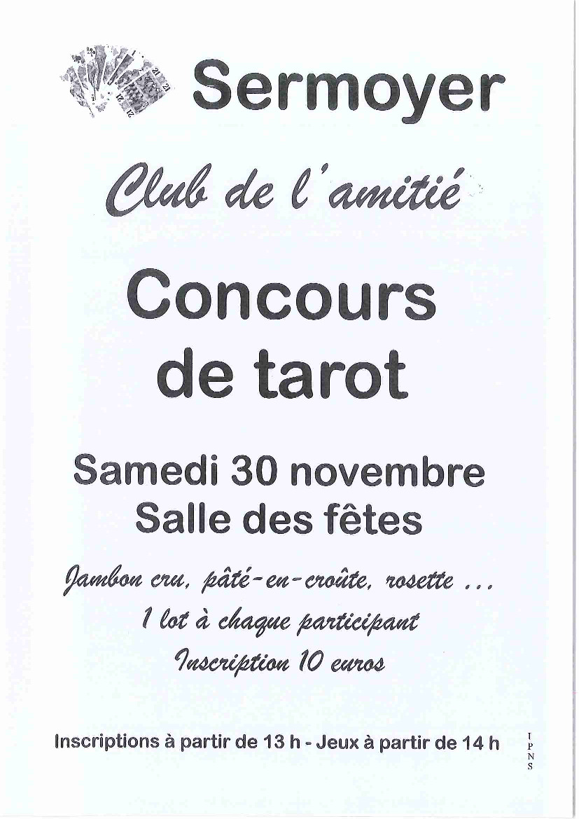 Concours de tarot : 30 novembre 2024