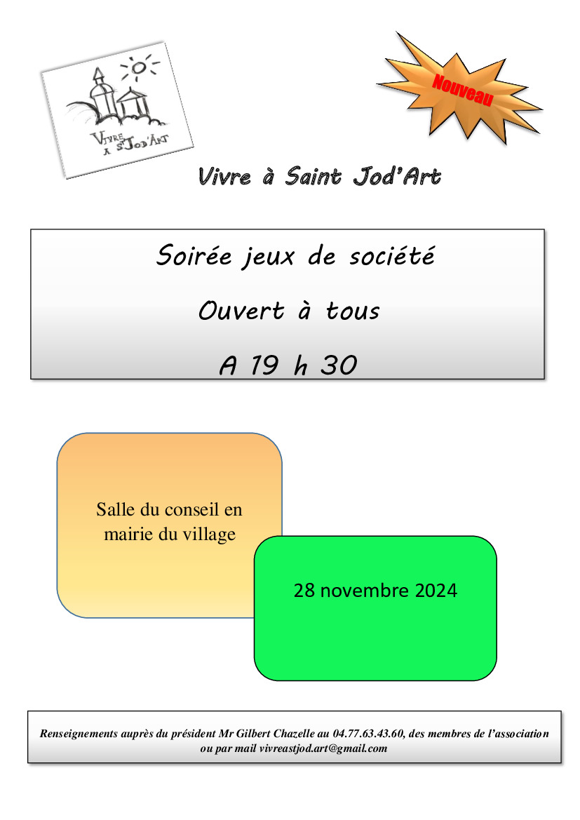 SOIREE JEUX DE SOCIETE