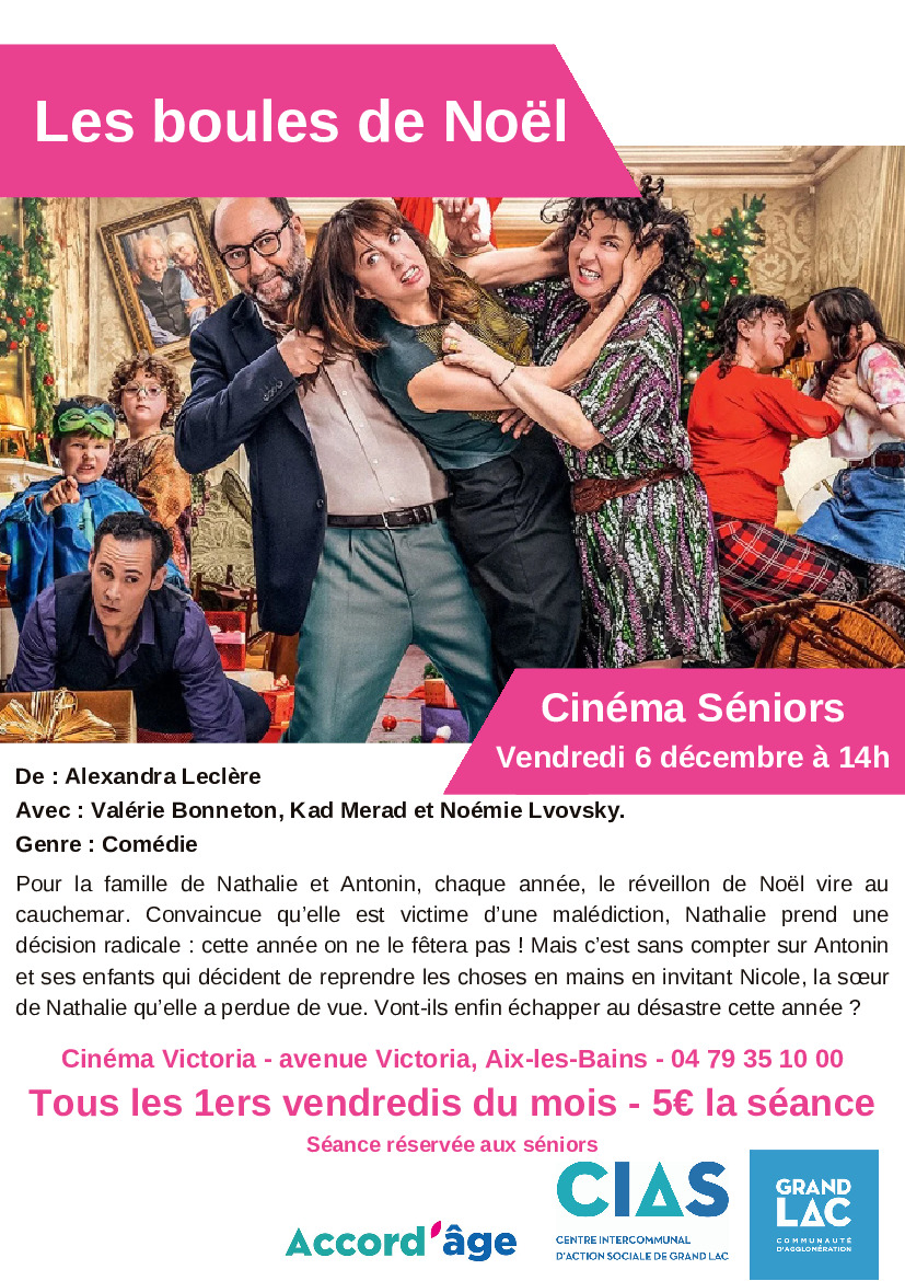 CINEMA SENIORS DU VENDREDI  6 DECEMBRE 2024