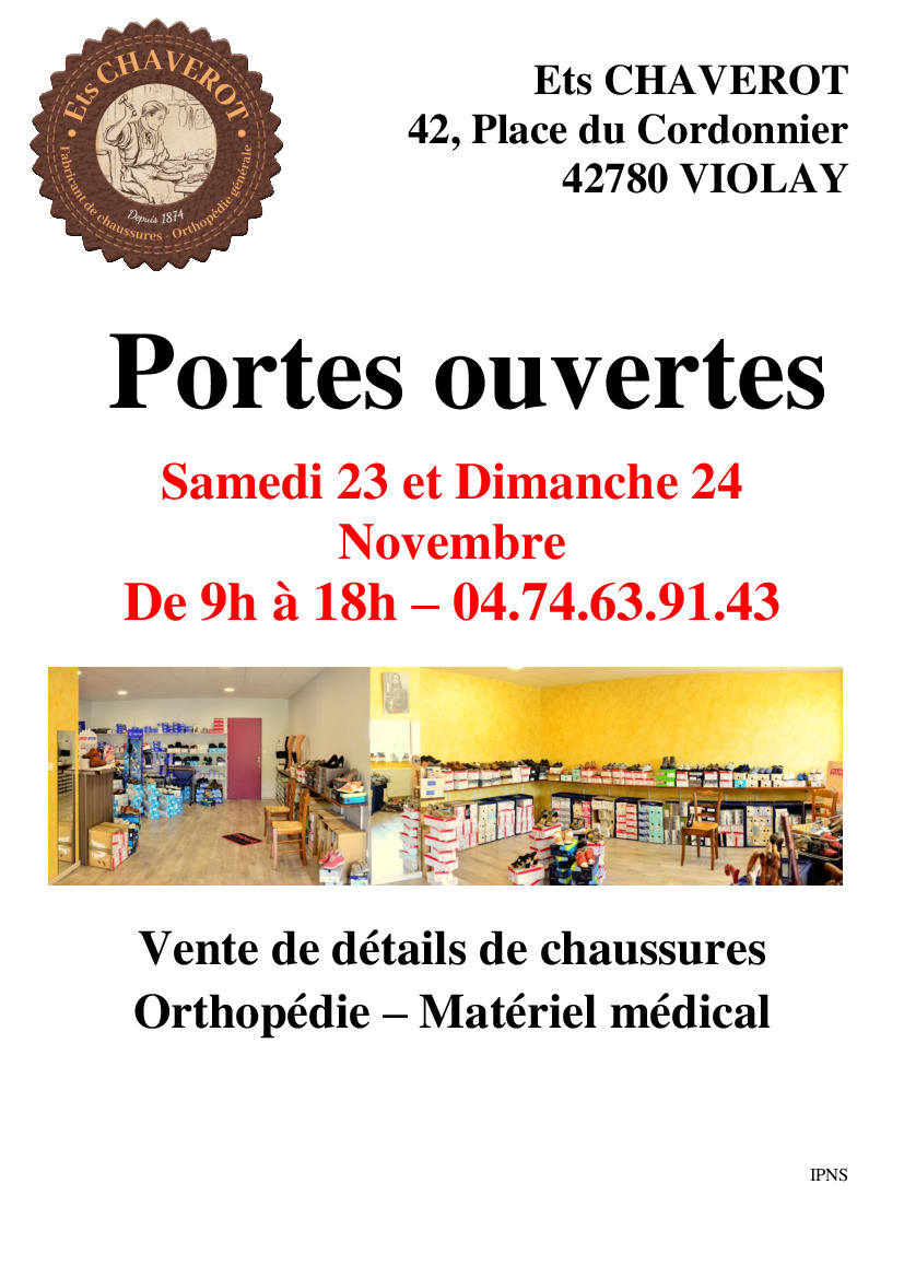 Portes ouvertes Chaussures CHAVEROT ce week-end