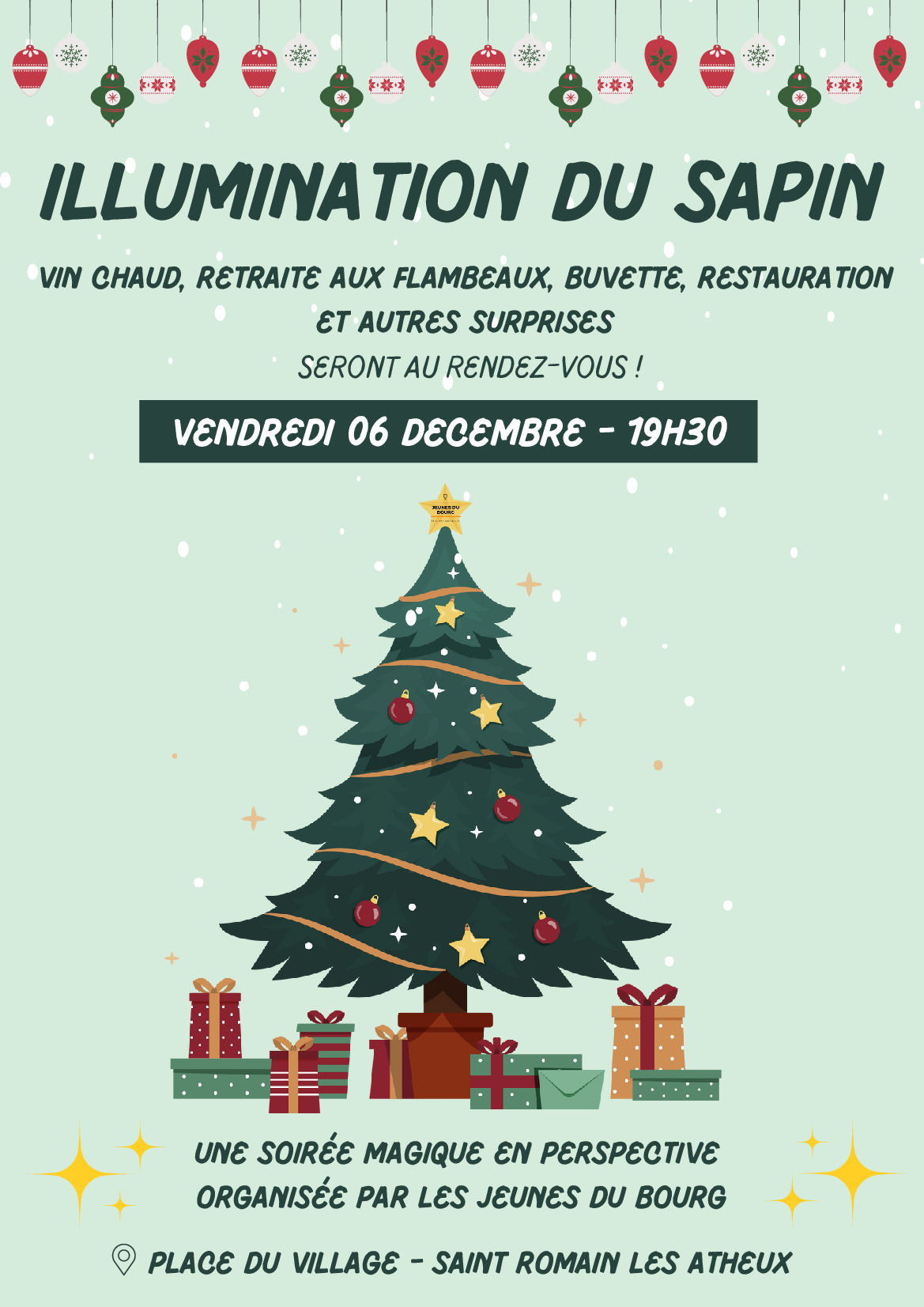 Illumination du Sapin 🎄 par les Jeunes du Bourg