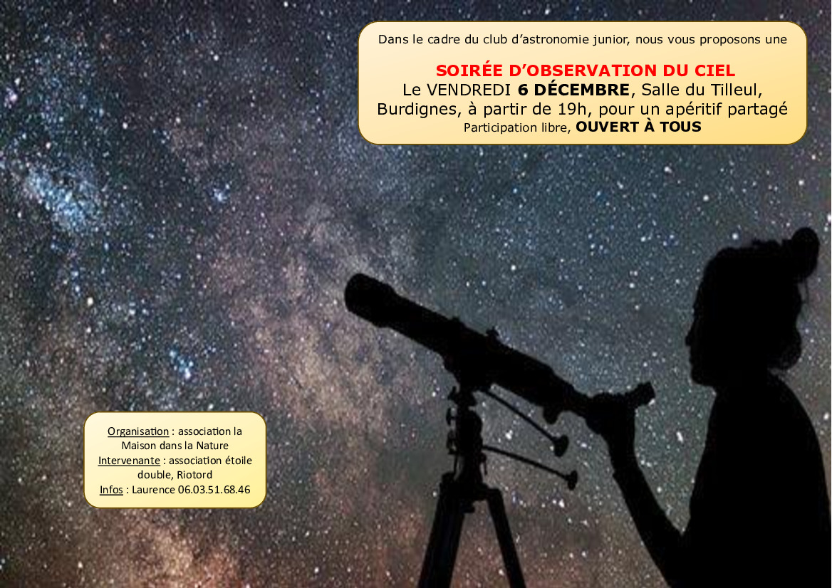 soirée d'observation des étoiles du club astro