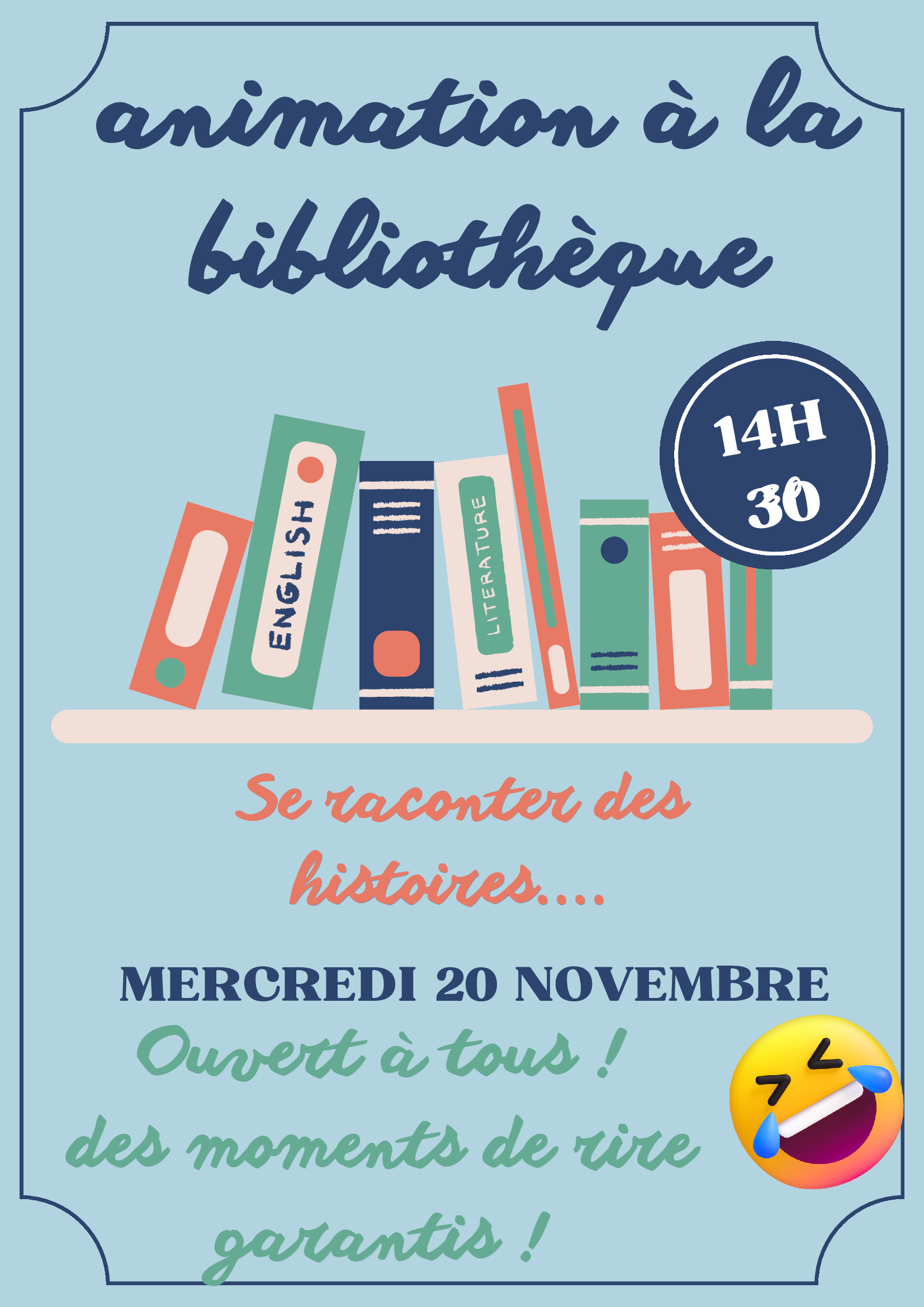 Animation  à la Bibliothèque - 20 Novembre 2024