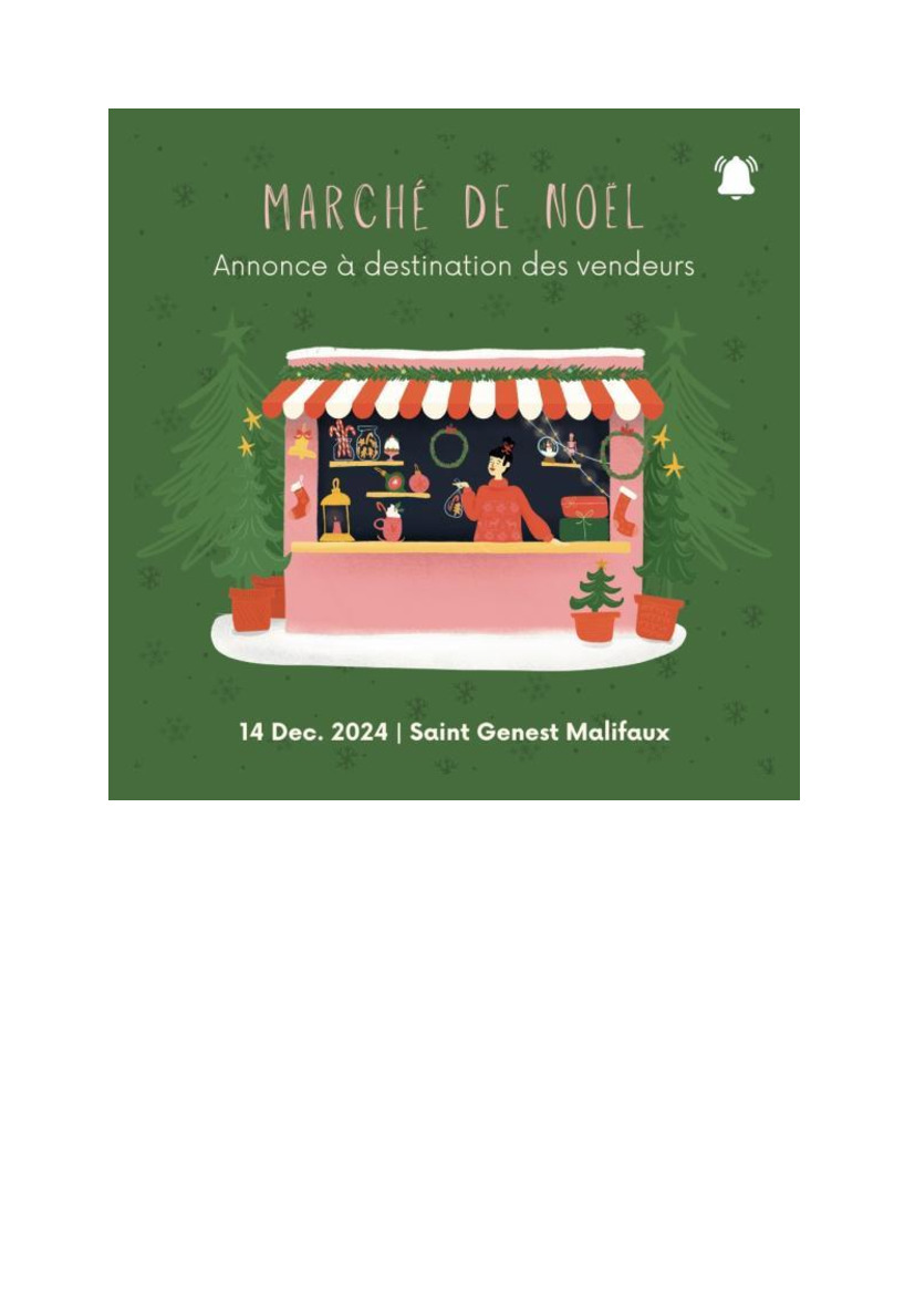 Inscriptions pour le marché de Noël à Saint-Genest-Malifaux