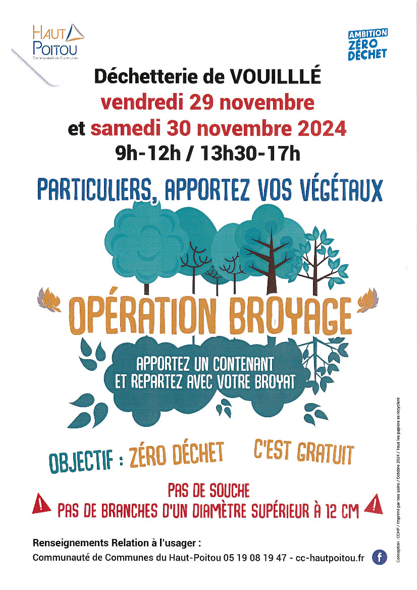 Opération de Broyage de végétaux