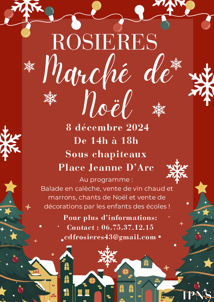 Le marché de Noël de Rosières c'est le 8 décembre