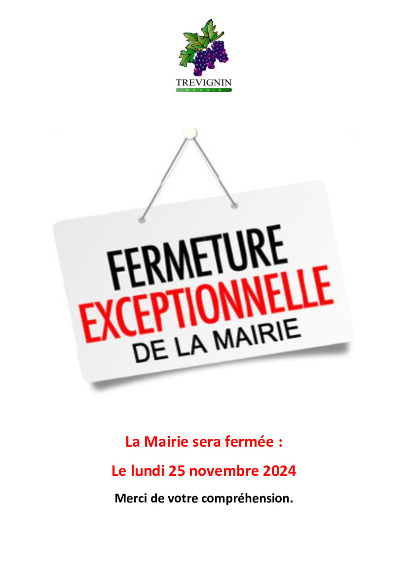 Fermeture exceptionnelle du secrétariat