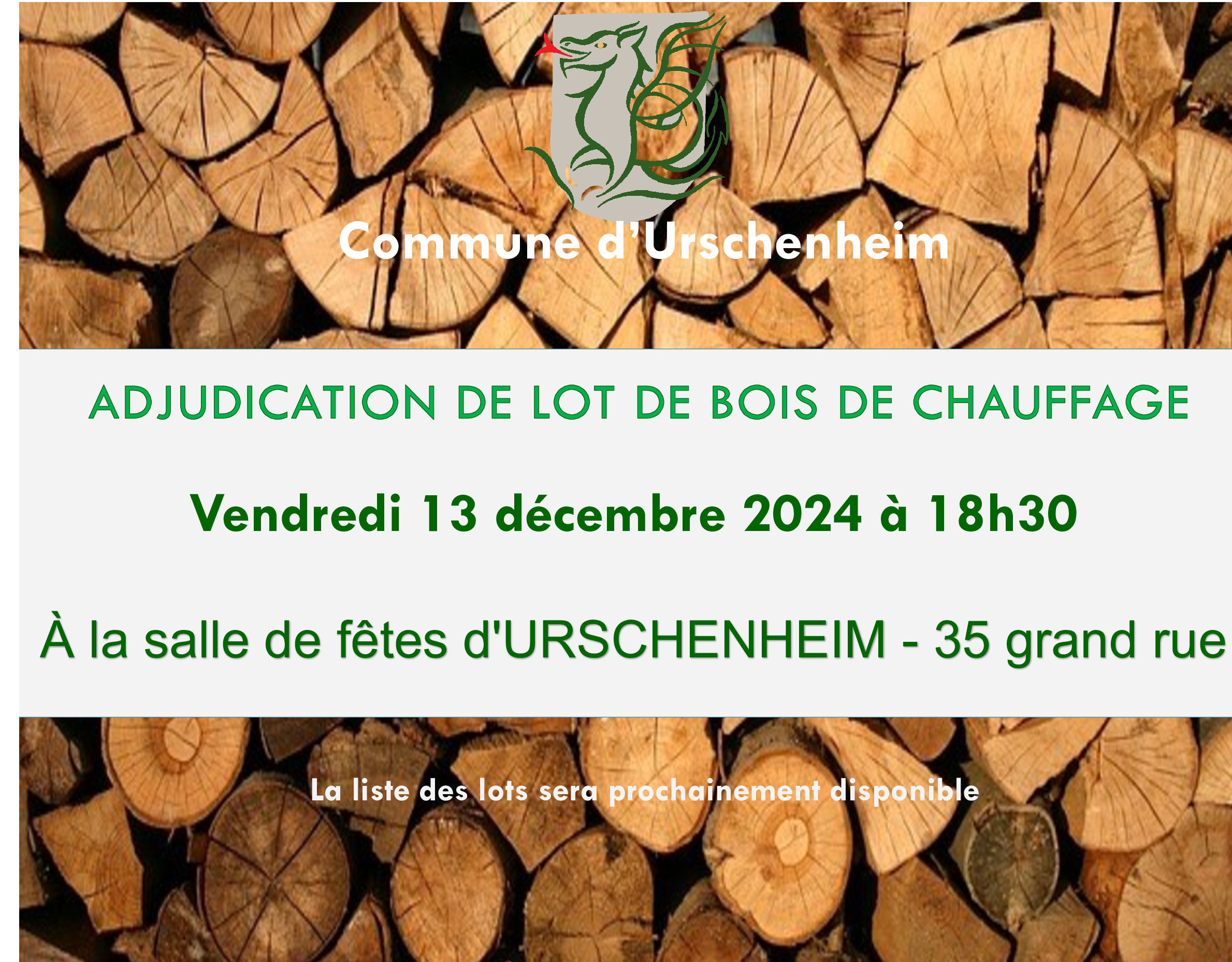 Adjudication lot de bois de chauffage