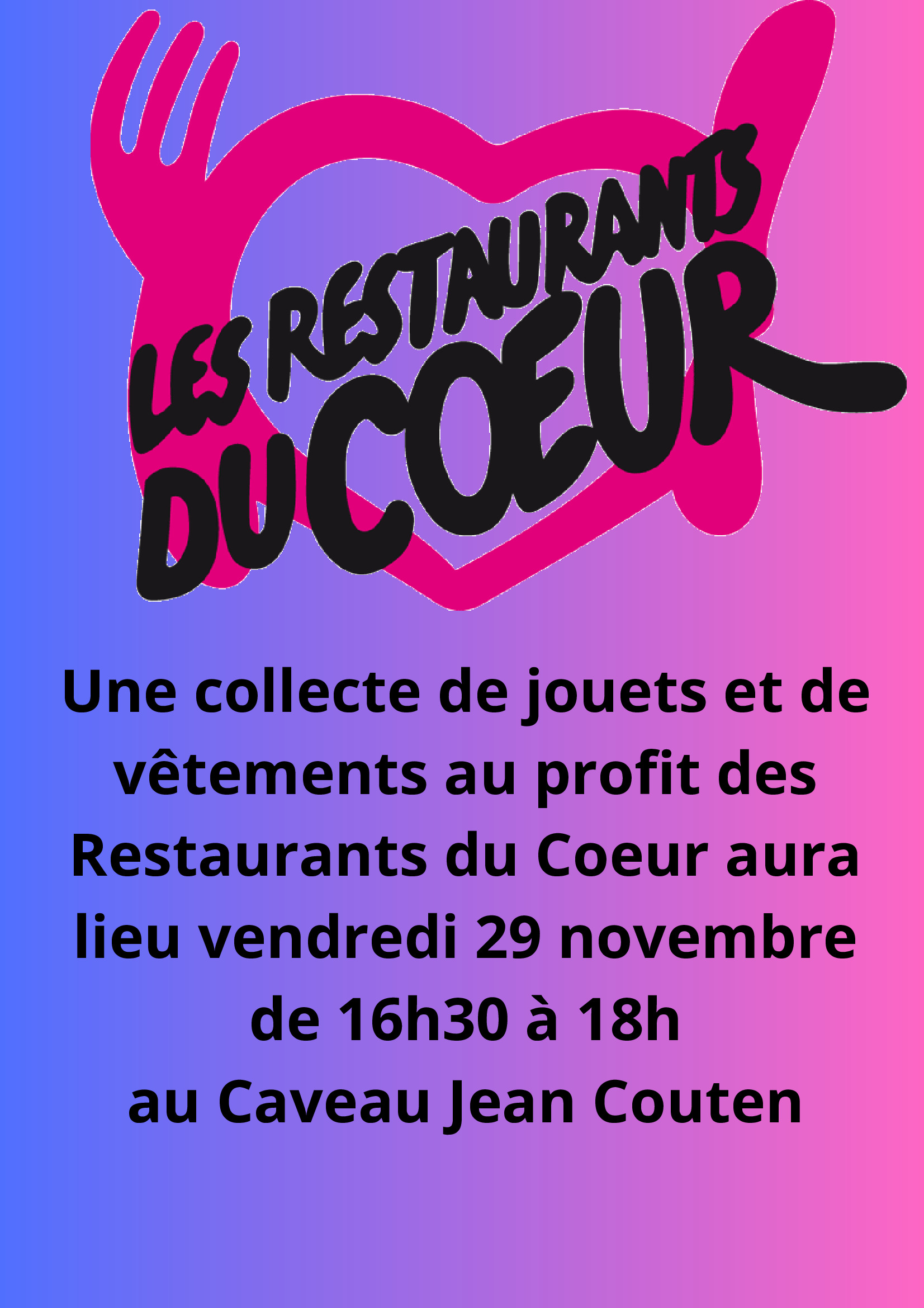 COLLECTE AU PROFIT DES RESTAURANTS DU COEUR