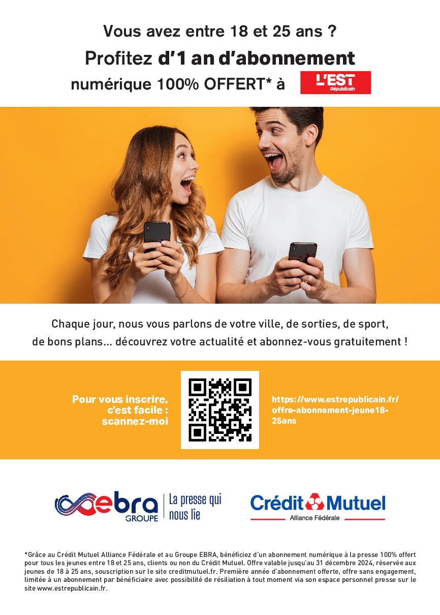 📣Pour les 18-25 ans: l'Est Républicain numérique 100%offert