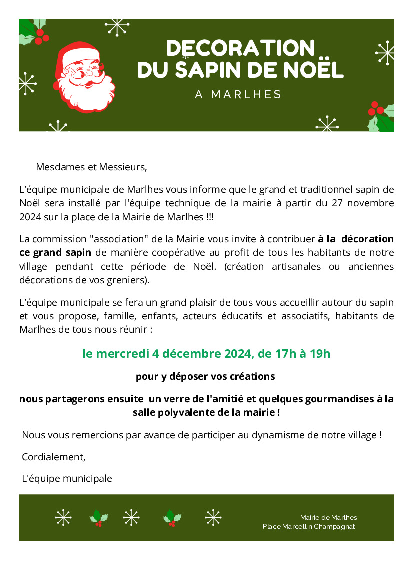 4 décembre décoration du grand sapin