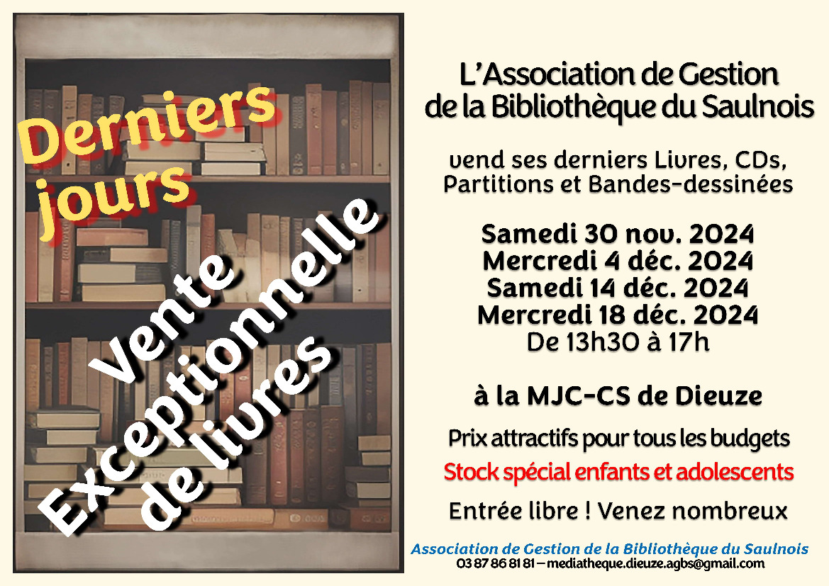 Vente exceptionnelle de livres - derniers jours !  📚