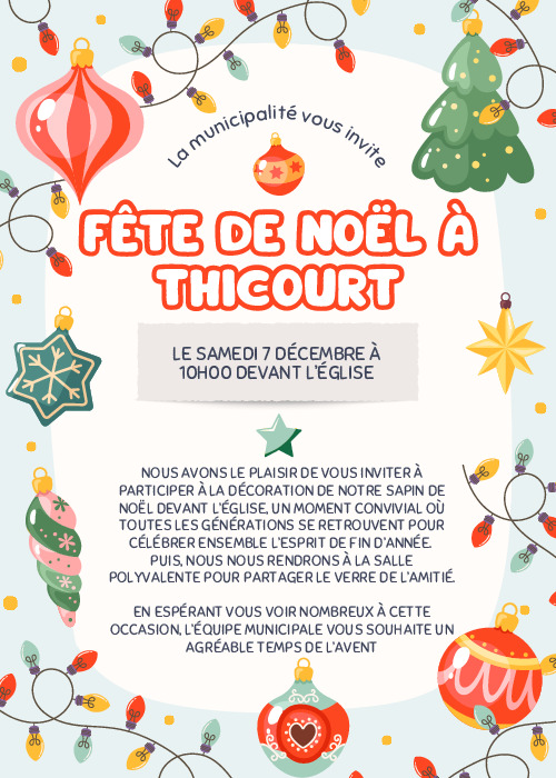 Invitation fête de Noël à Thicourt